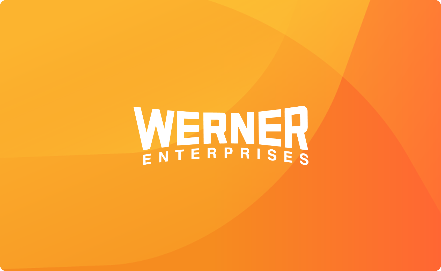 Werner Enterprises – Logo – Kundenreferenz orangefarbener Hintergrund
